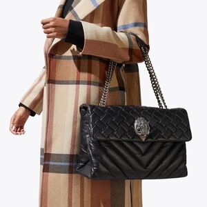 Kurt Geiger London Black Extra Large Kensington Leather Shoulder Bag w/Eagle